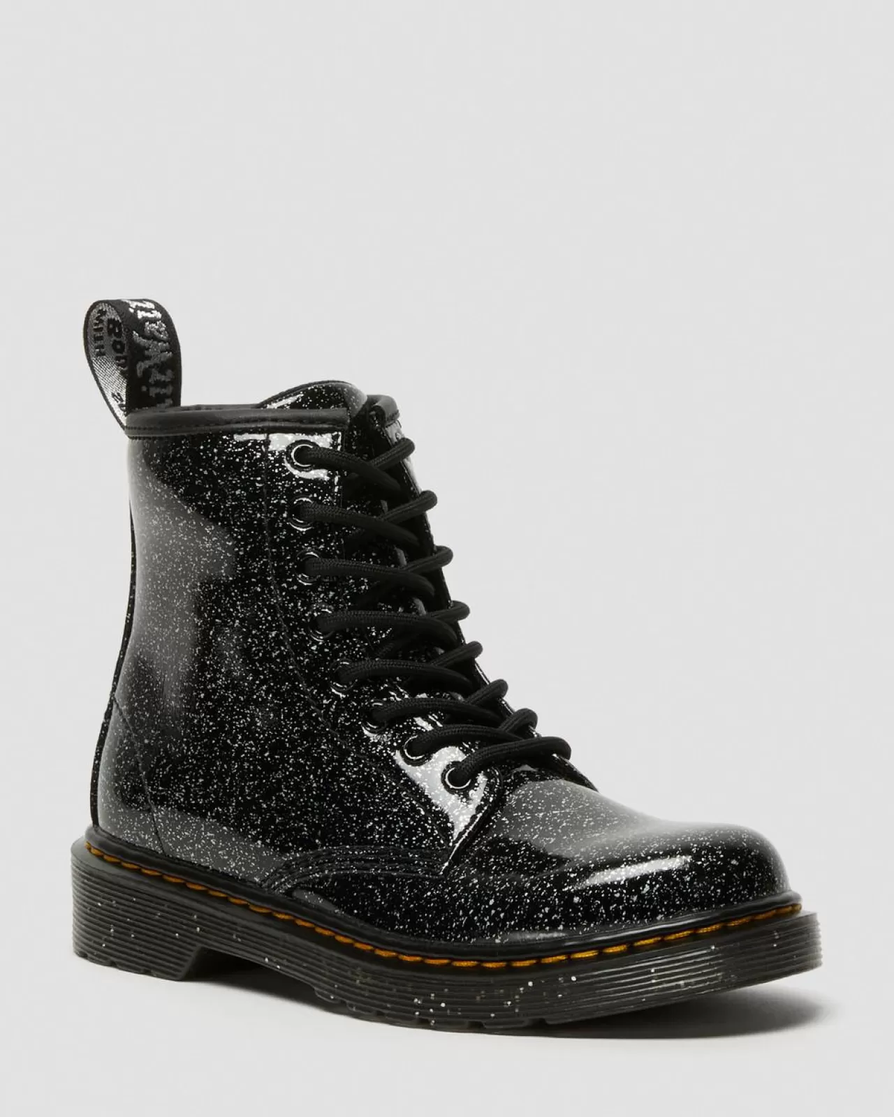 Glitter & Patent Boots | School Styles^Dr. Martens Junior 1460 Glitter Lace Up Boots Black — Cosmic Glitter