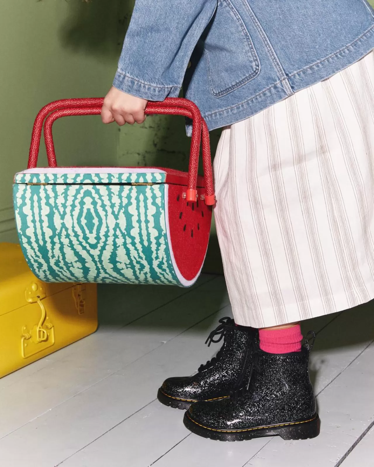 Glitter & Patent Boots | School Styles^Dr. Martens Junior 1460 Glitter Lace Up Boots Black — Cosmic Glitter