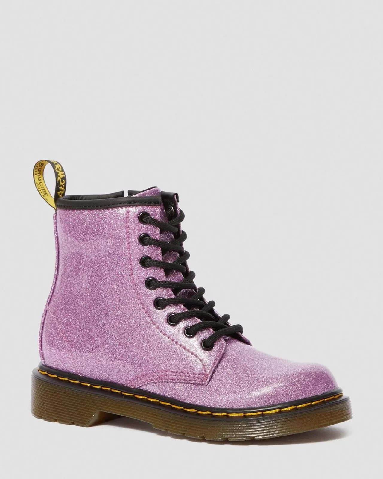 School Styles | Junior / 5-7 Years^Dr. Martens Junior 1460 Glitter Lace Up Boots Dark Pink — Coated Glitter