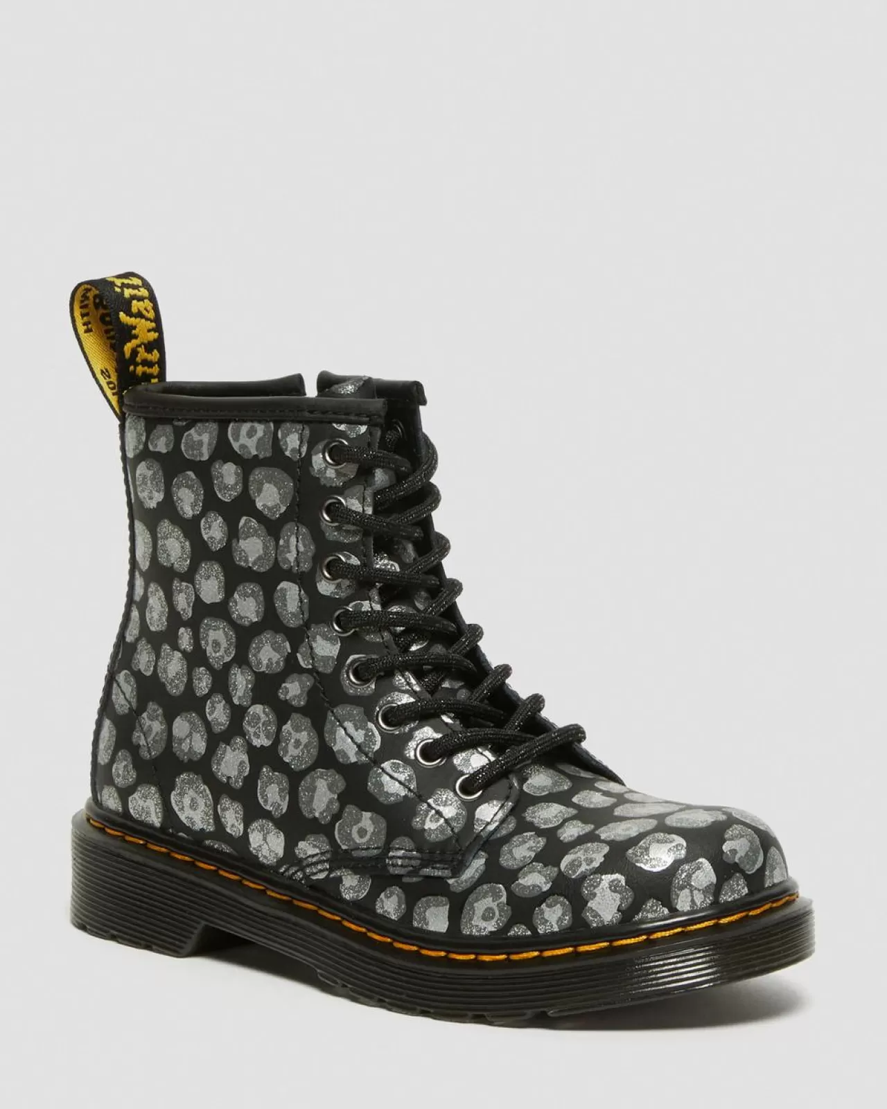 School Styles | Junior / 5-7 Years^Dr. Martens Junior 1460 Leopard Hydro Leather Lace Up Boots Black — Loud Leopard K Hydro