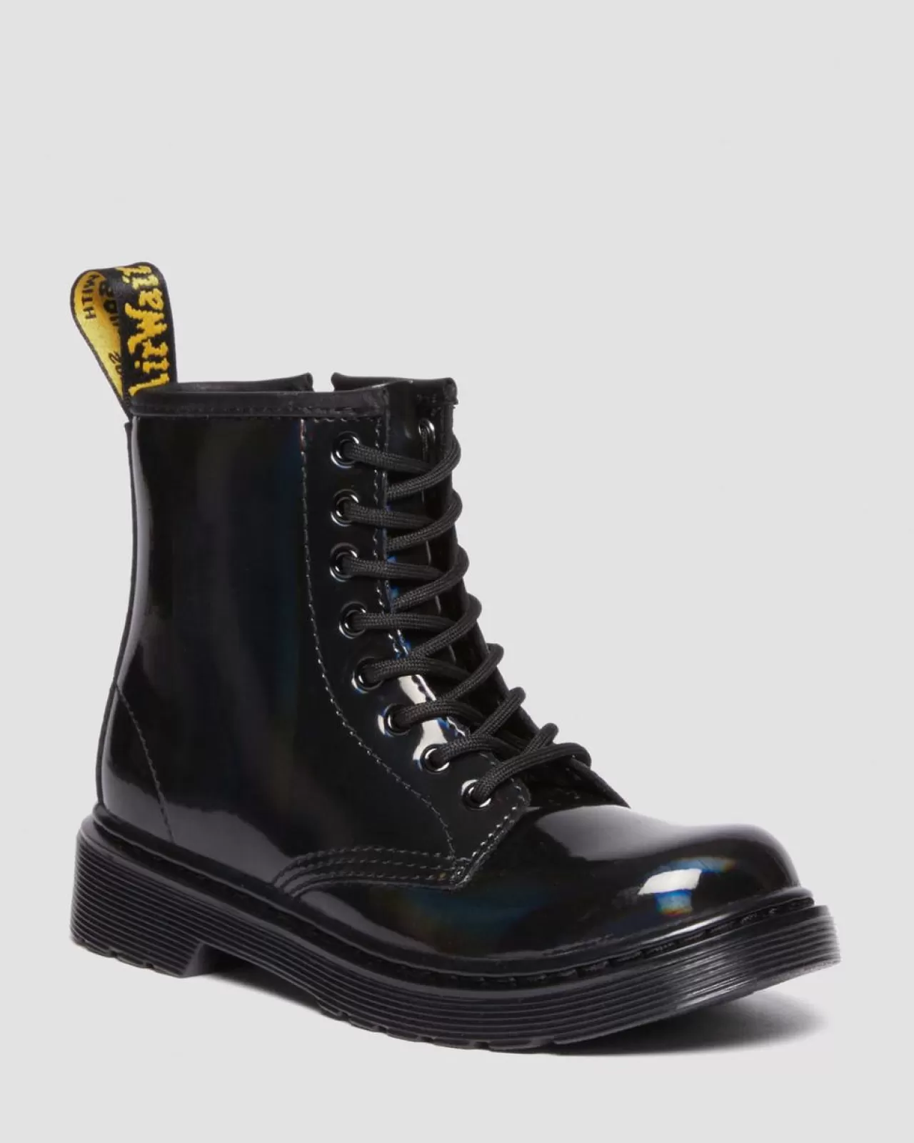 School Styles | Junior / 5-7 Years^Dr. Martens Junior 1460 Rainbow Patent Leather Lace Up Boots Black — Rainbow Patent