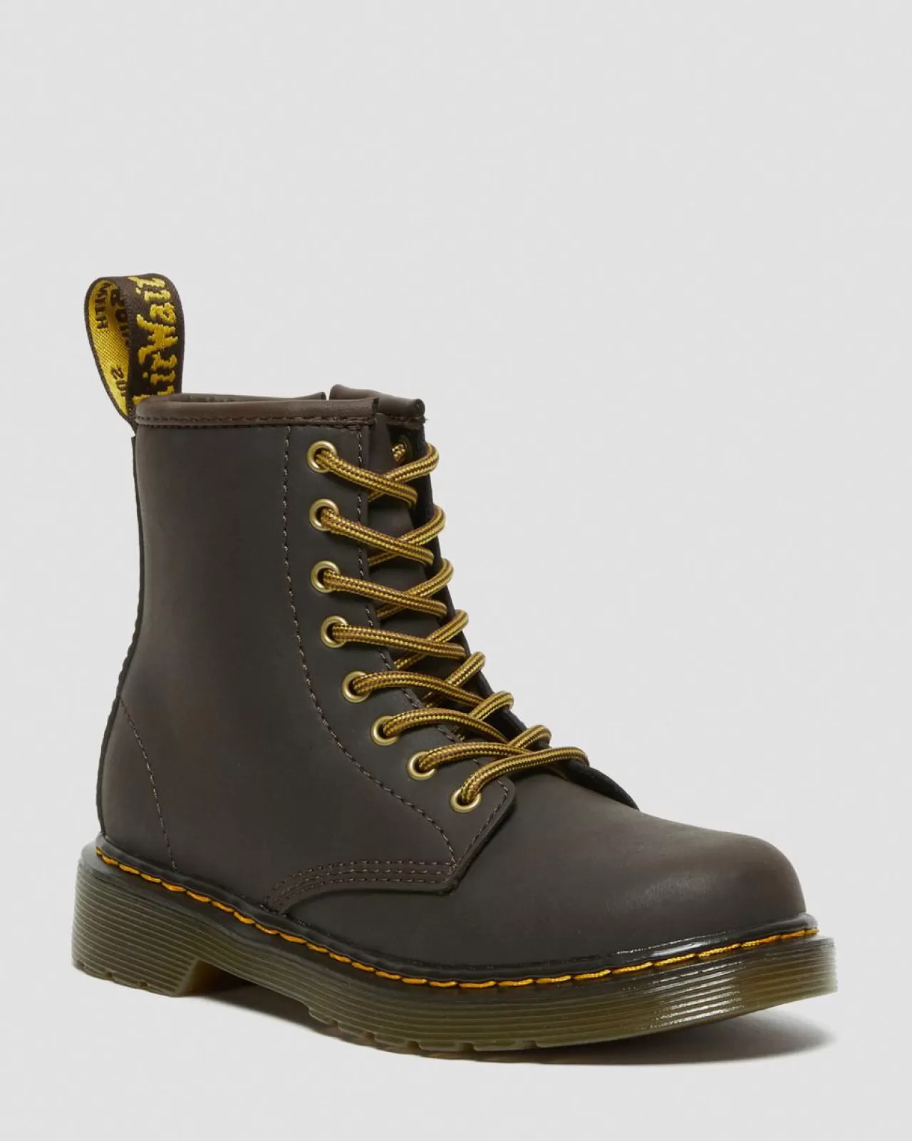 School Styles | Junior / 5-7 Years^Dr. Martens Junior 1460 Wildhorse Leather Lace Up Boots Dark Brown — Wildhorse Lamper