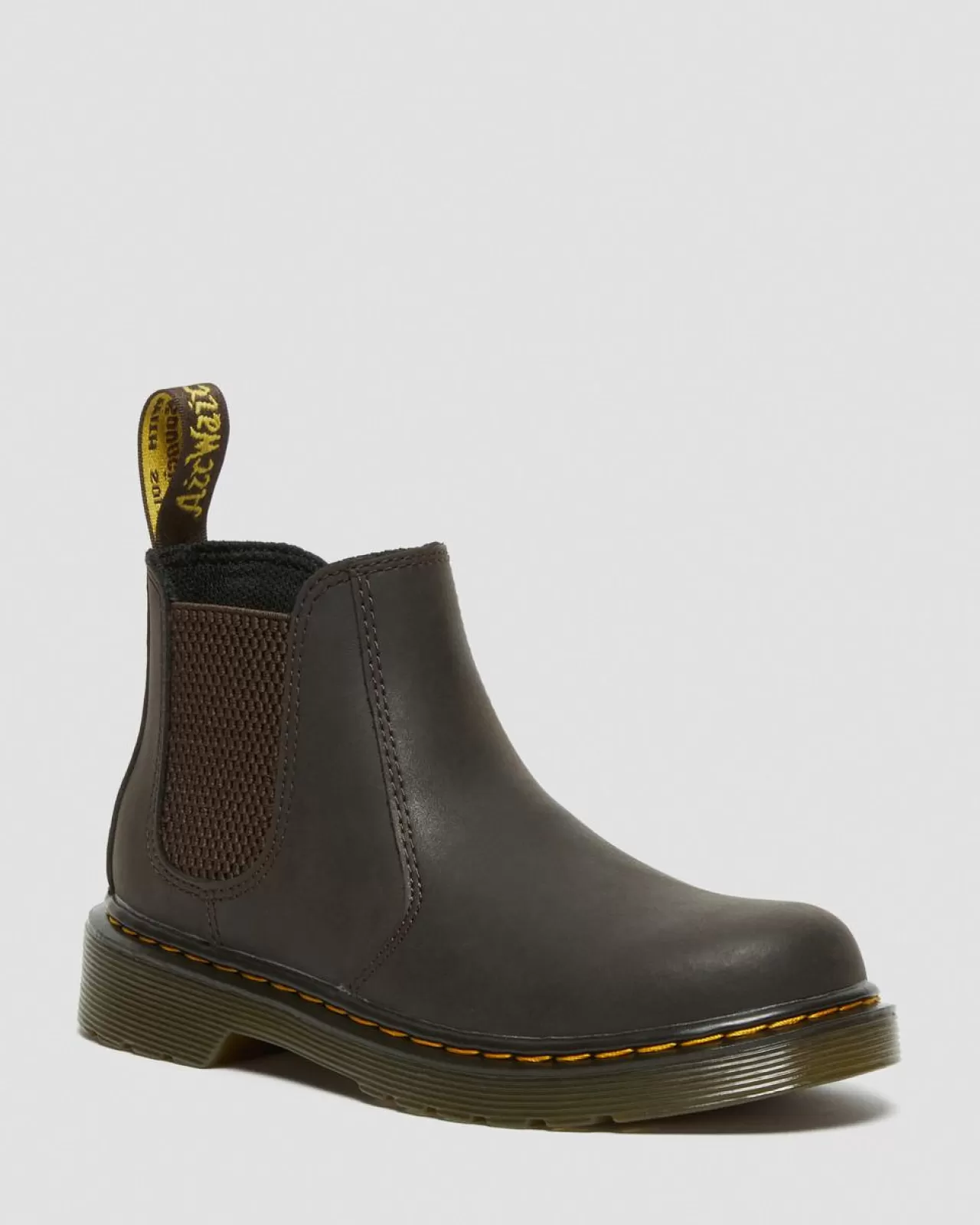 School Styles | Junior / 5-7 Years^Dr. Martens Junior 2976 Wildhorse Leather Chelsea Boots Dark Brown — Wildhorse Lamper