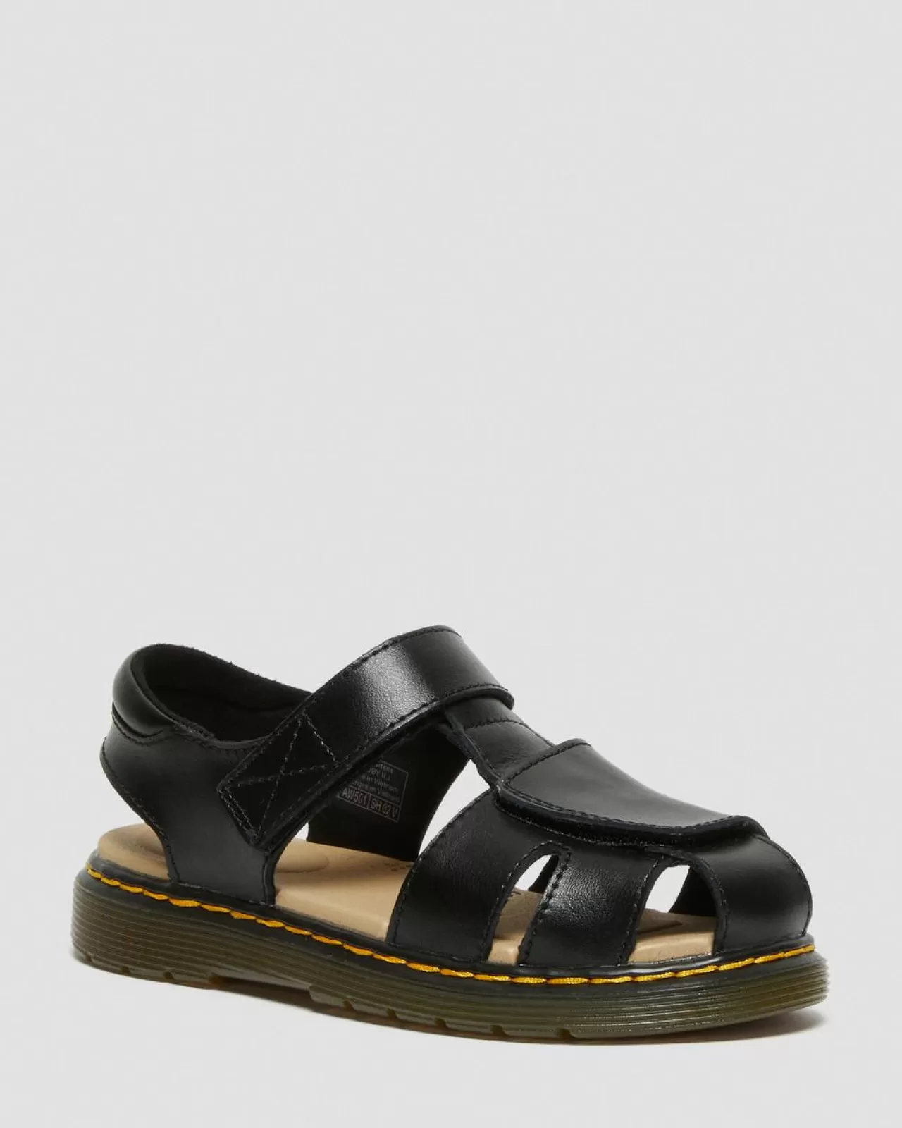 Junior / 5-7 Years | Sandals^Dr. Martens Junior Moby II Leather Velcro Sandals Black — T Lamper