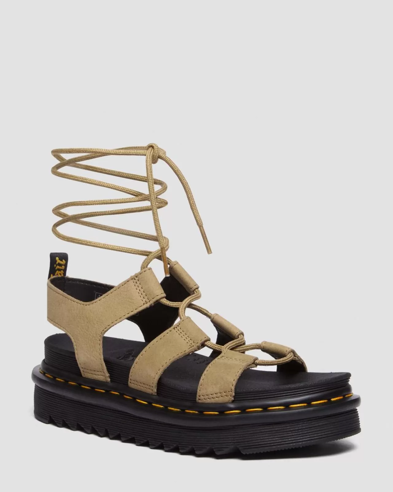 Platforms | Sandals^Dr. Martens Nartilla Tumbled Nubuck Leather Gladiator Sandals Savannah Tan — Tumbled Nubuck