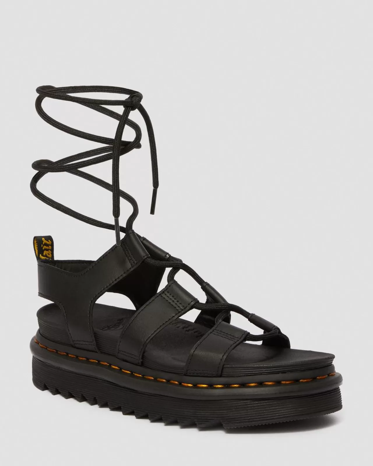 Platform Sandals | Platforms^Dr. Martens Nartilla Women's Leather Gladiator Sandals Black — Hydro Leather