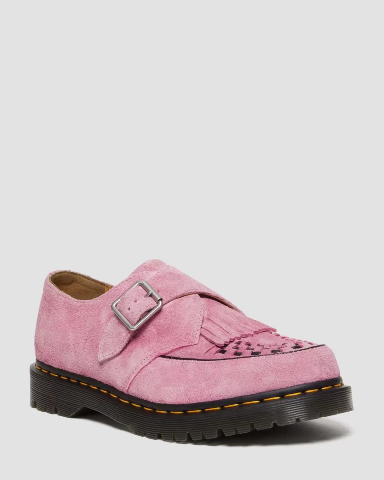 Originals | Shoes^Dr. Martens Ramsey Suede Kiltie Buckle Creepers Fondant Pink — Desert Oasis Suede