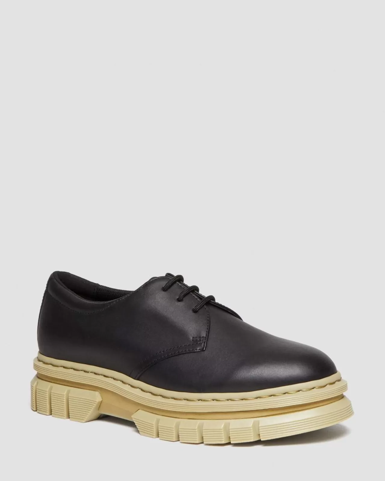 Sale | Oxfords^Dr. Martens Rikard Contrast Sole Leather Platform Shoes Black — Polished Lucido