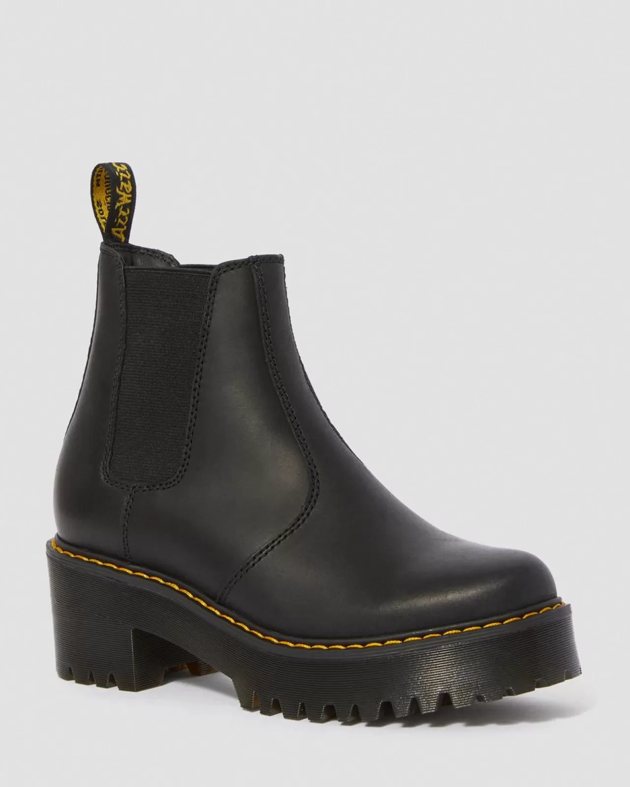 Bestsellers | Chelsea Boots^Dr. Martens Rometty Wyoming Leather Platform Chelsea Boots Black — Burnished Wyoming