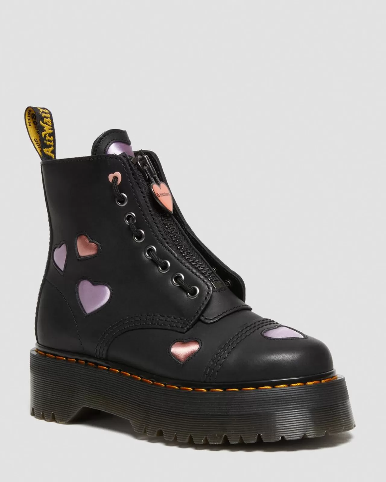 Platform Boots | Ankle Boots^Dr. Martens Sinclair Leather Heart Platform Boots Black — Lapstone+Satin Lux