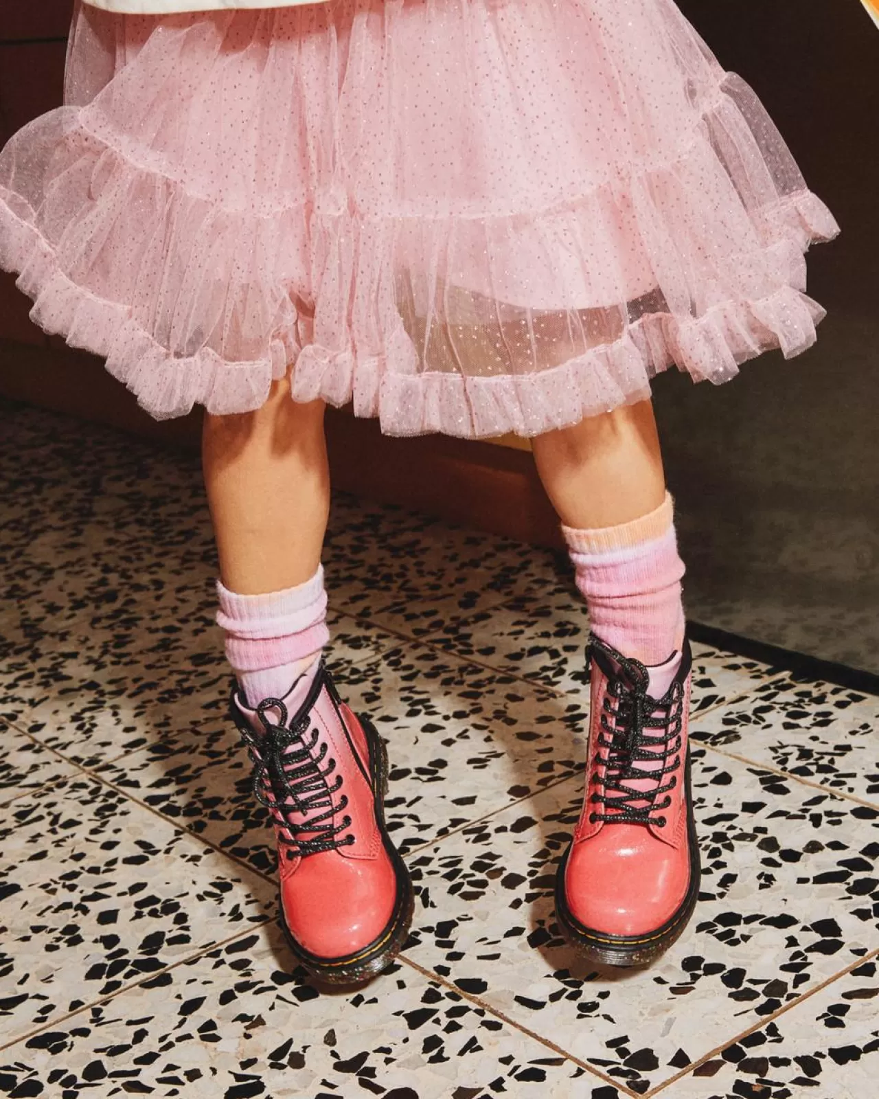 Glitter & Patent Boots | School Styles^Dr. Martens Toddler 1460 Gradient Glitter Leather Lace Up Boots Pink