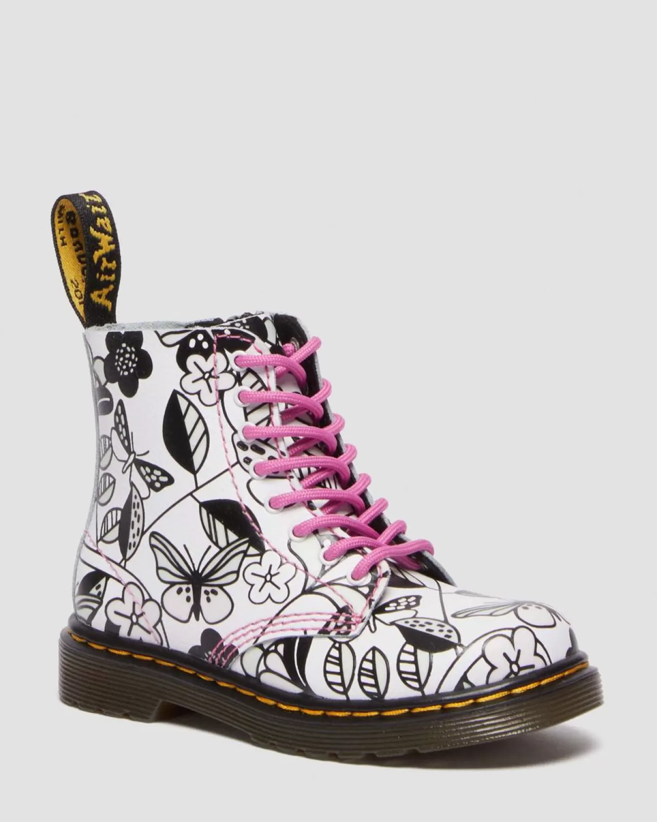 Sale | School Styles^Dr. Martens Toddler 1460 Meadow Print Leather Lace Up Boots WHITE