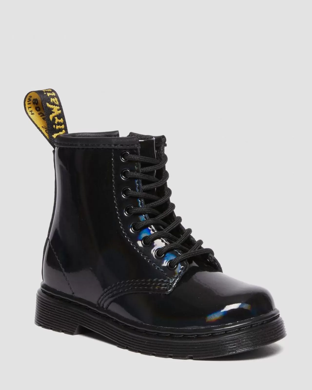 School Styles | Toddler / 2-4 Years^Dr. Martens Toddler 1460 Rainbow Patent Leather Lace Up Boots Black — Rainbow Patent