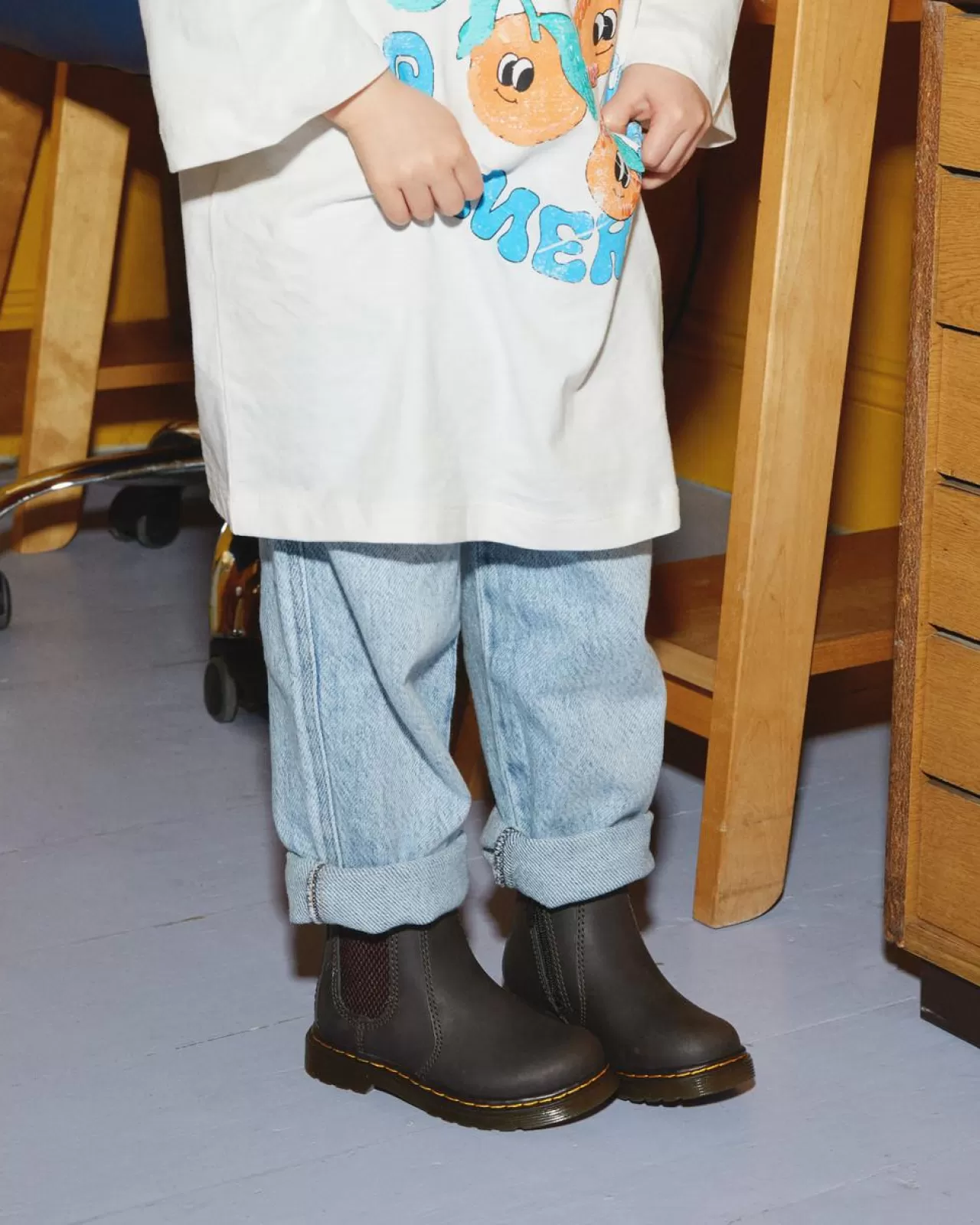 Toddler / 2-4 Years | Boots^Dr. Martens Toddler 2976 Wildhorse Leather Chelsea Boots Dark Brown — Wildhorse Lamper