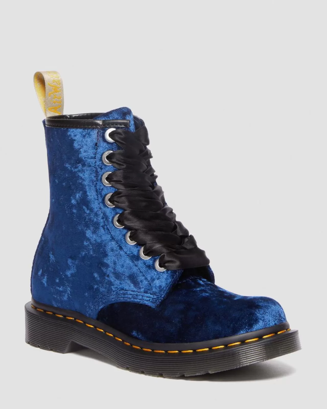 Sale | Originals^Dr. Martens Vegan 1460 Women's Crushed Velvet Lace Up Boots DEEP BLUE — Crushed Velvet