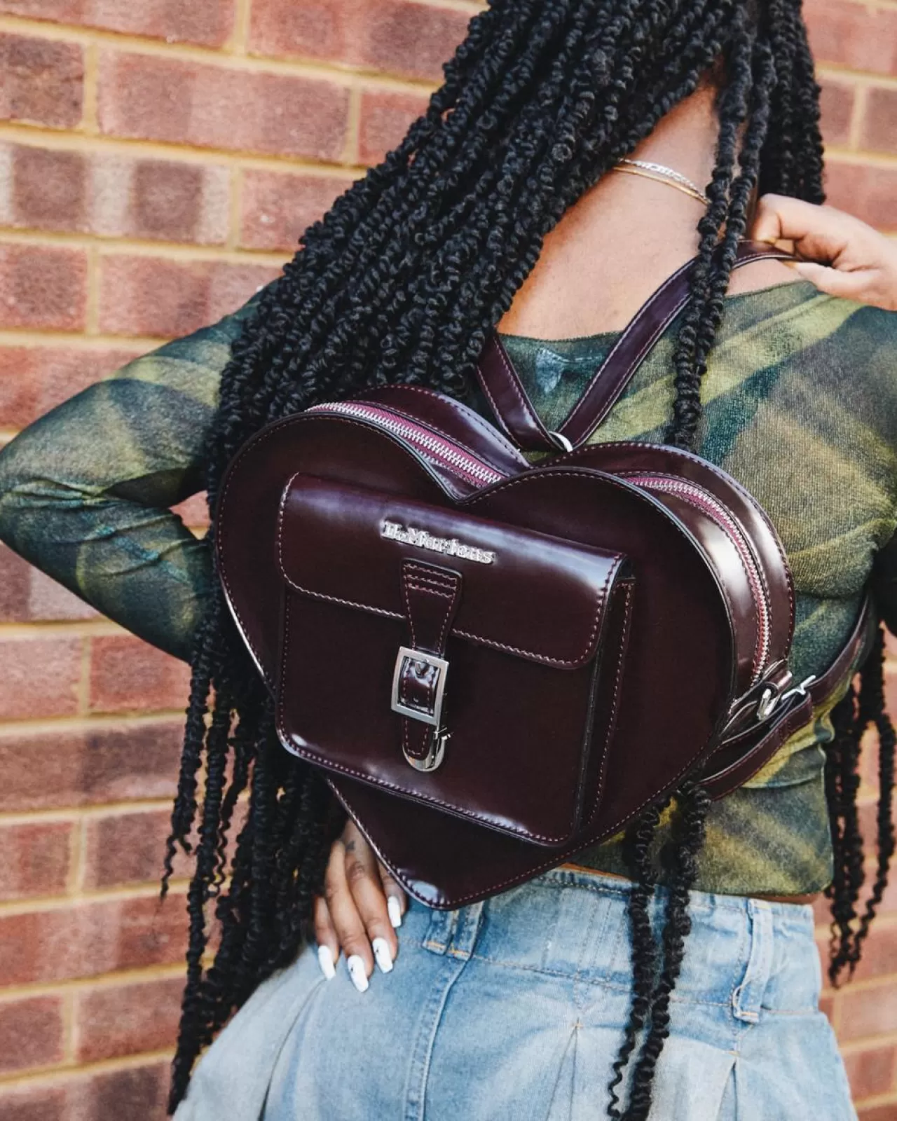 Vegan | Accessories^Dr. Martens Vegan Heart Shaped Backpack Cherry Red — Oxford Rub Off