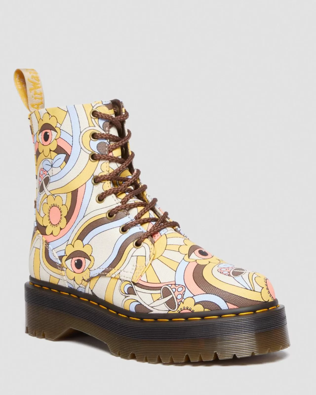 Sale | Sale^Dr. Martens Vegan Jadon Boot Retro Canvas Platforms Retro Ray — Canvas