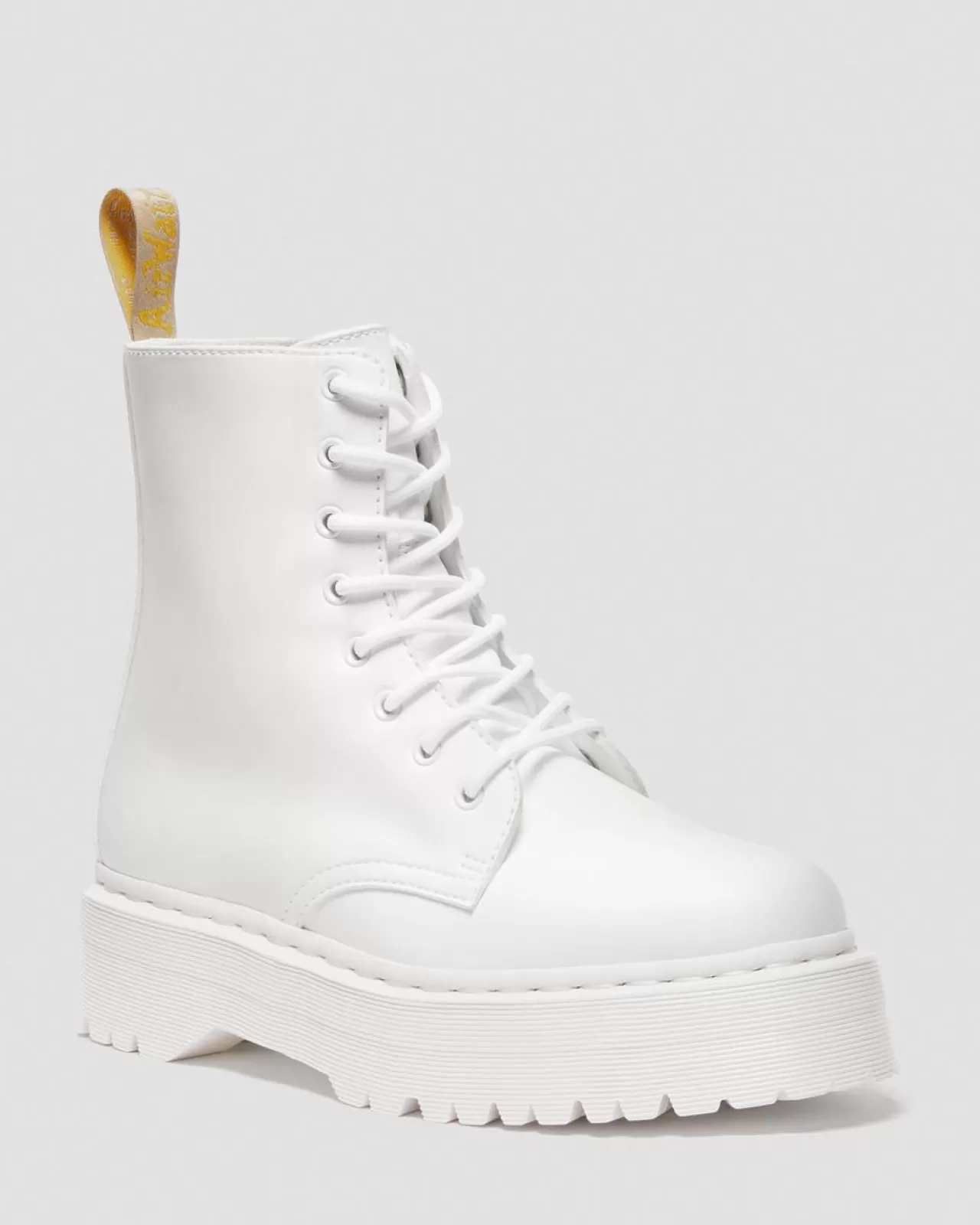 Sale | Vegan^Dr. Martens Vegan Jadon II Boot Kemble Mono Platforms White — Kemble