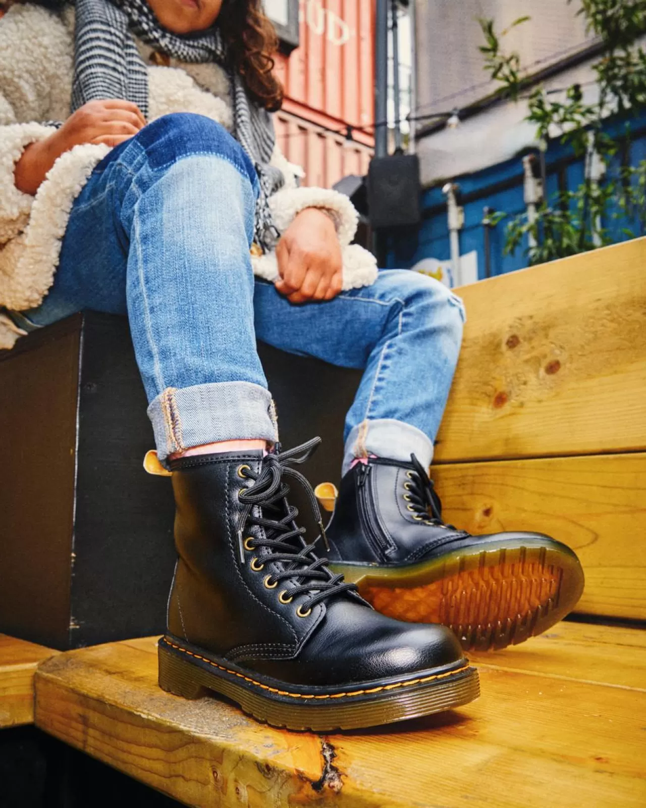 Sale | School Styles^Dr. Martens Vegan Junior 1460 Lace Up Boots Black — Newbury Tumble