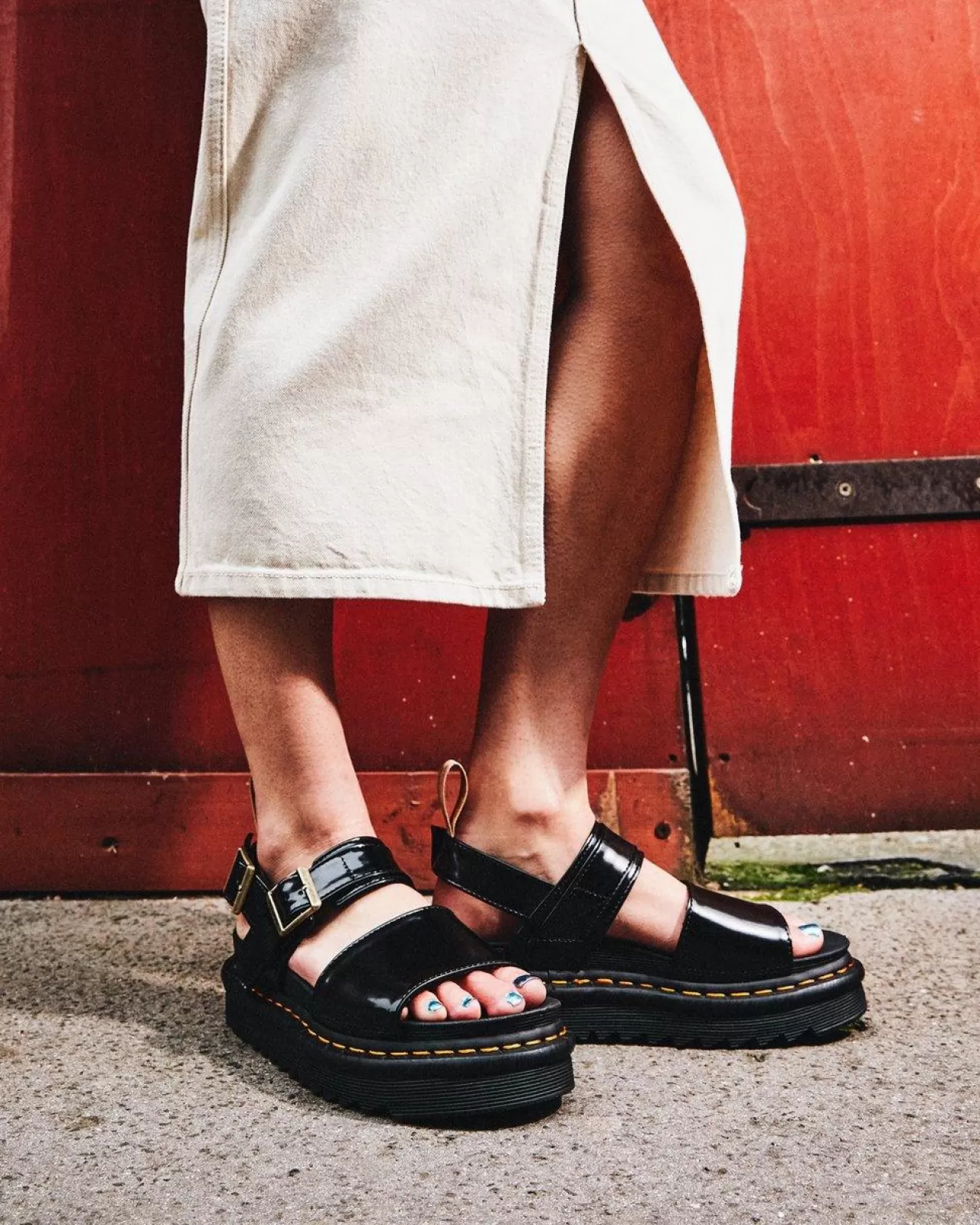 Sale | Vegan^Dr. Martens Vegan Voss Strap Sandals Black — Oxford