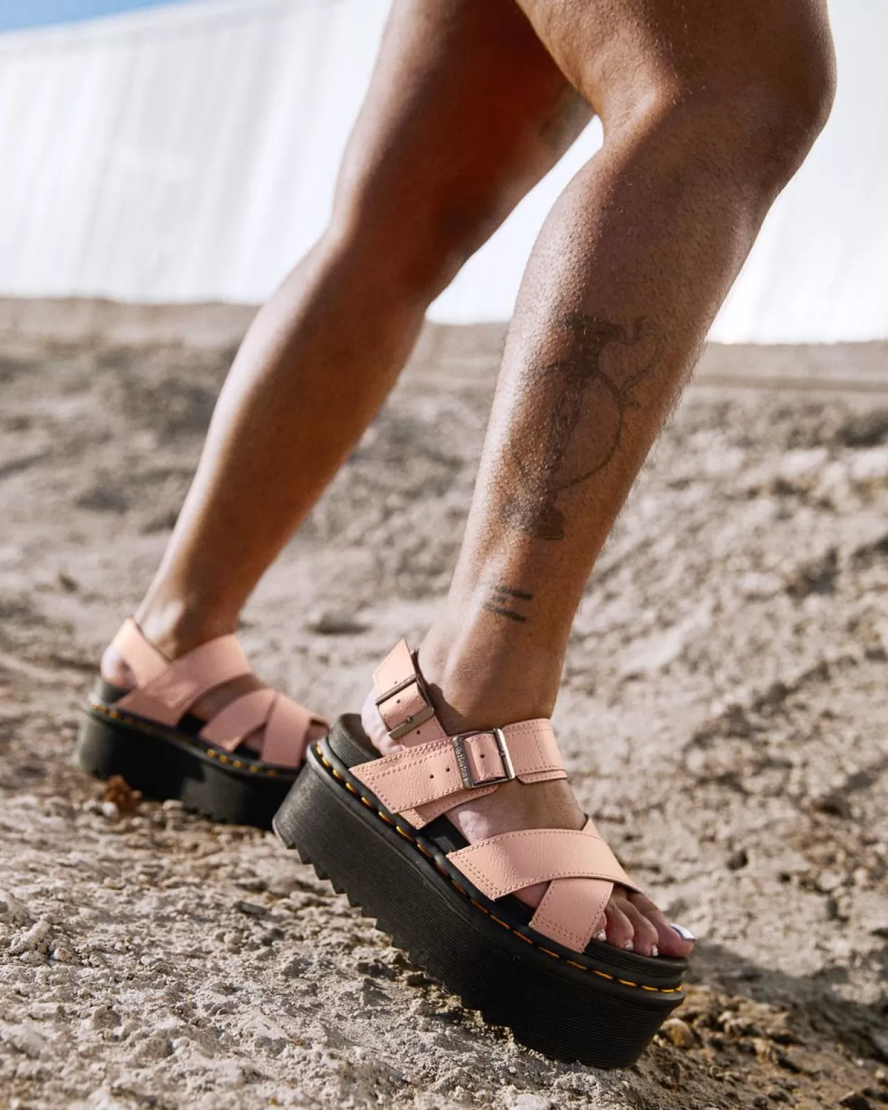 Sale | Platform Sandals^Dr. Martens Voss II Athena Leather Strap Platform Sandals Peach Beige — Athena