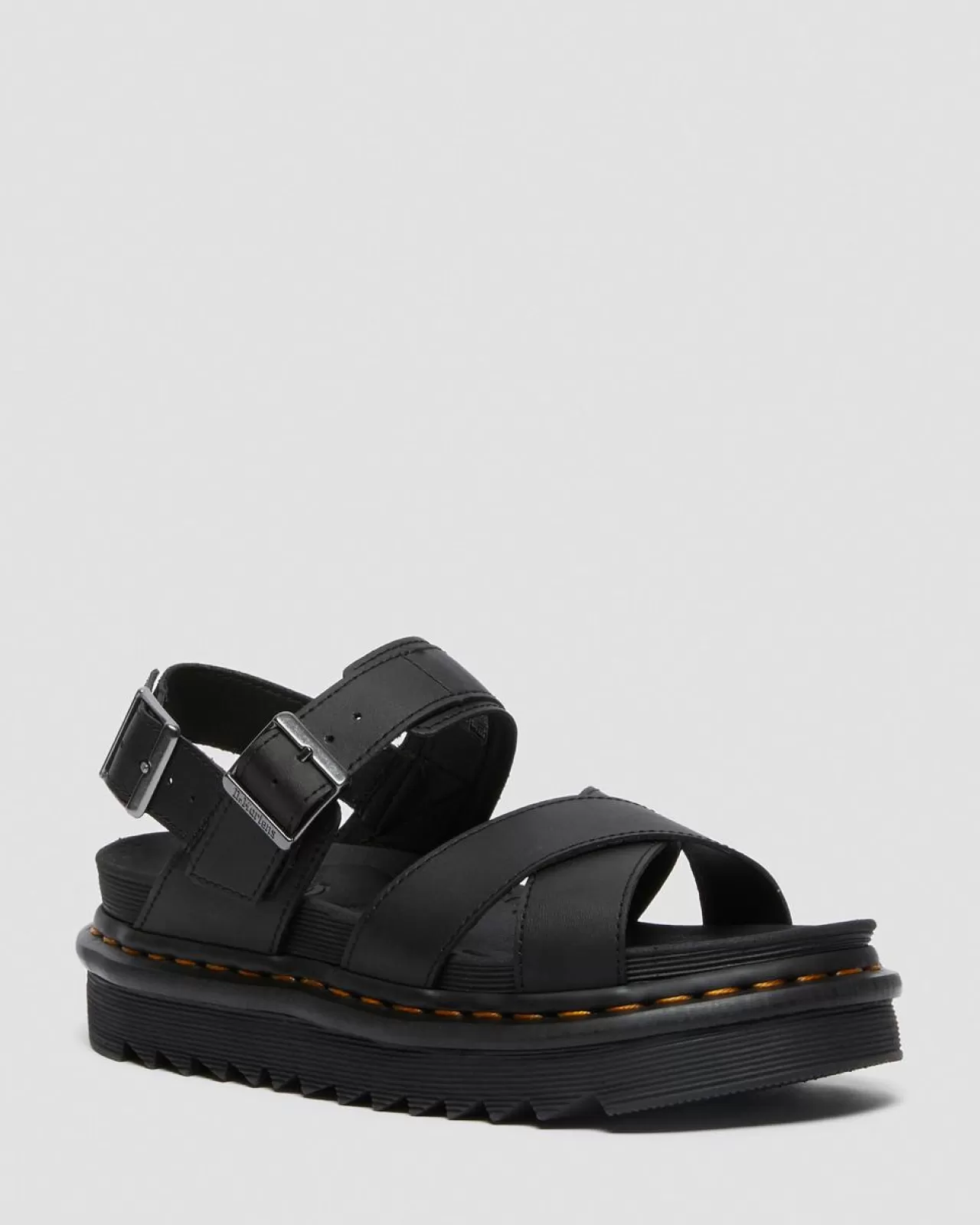 Bestsellers | Platforms^Dr. Martens Voss II Women's Leather Strap Sandals Black — Hydro Leather