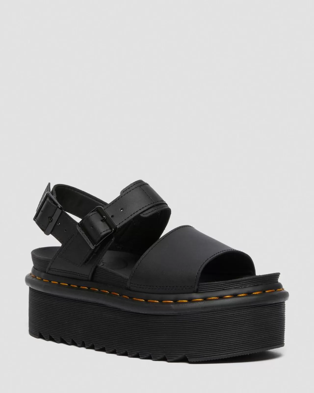 Platforms | Sandals^Dr. Martens Voss Women's Leather Strap Platform Sandals Black — Hydro Leather