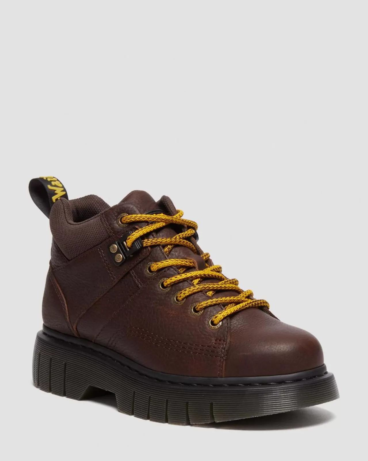 Platform Boots | Ankle Boots^Dr. Martens Woodard Grizzly Leather Low Casual Boots Dark Brown — Grizzly