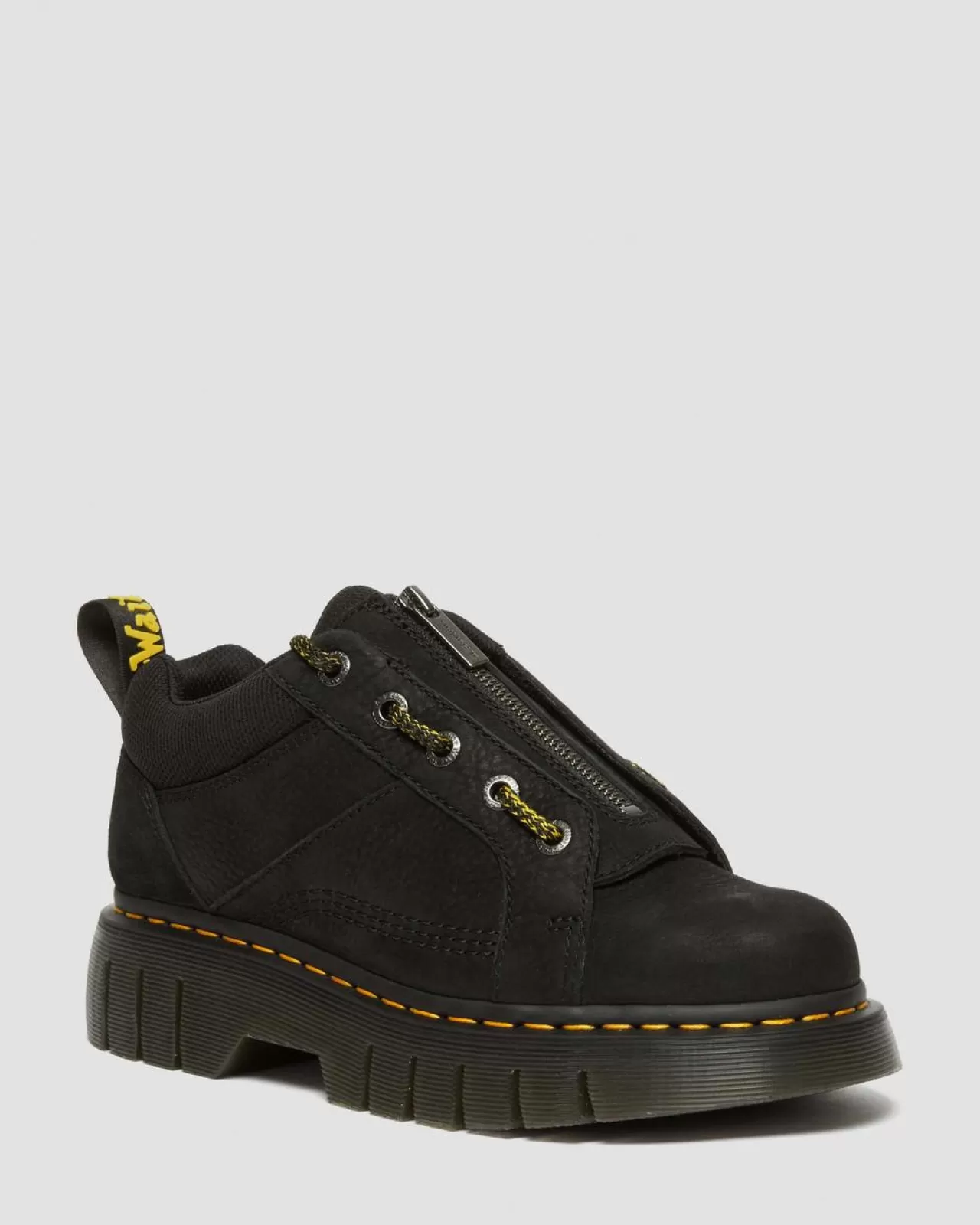 Casual Boots | Shoes^Dr. Martens Woodard Tumbled Nubuck Leather Low Casual Boots Black — Titan